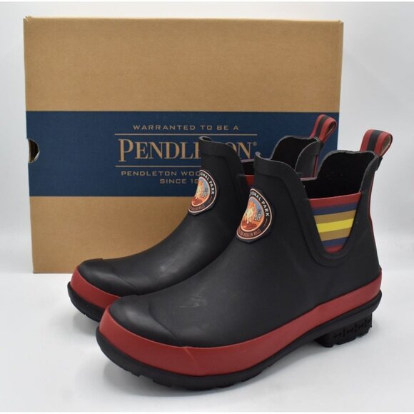 Pendleton Womens 7 Zion National Park Black Chelsea Waterproof Rubber Rain Boots - Picture 1 of 14